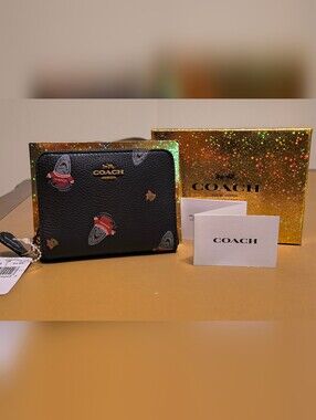 NWT Coach Shark Small Zip Around Wallet – LIMITED EDITION Sharky in Sweater